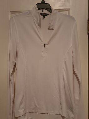 Kerrits White Long-Sleeve Quarter Zip Performance Top